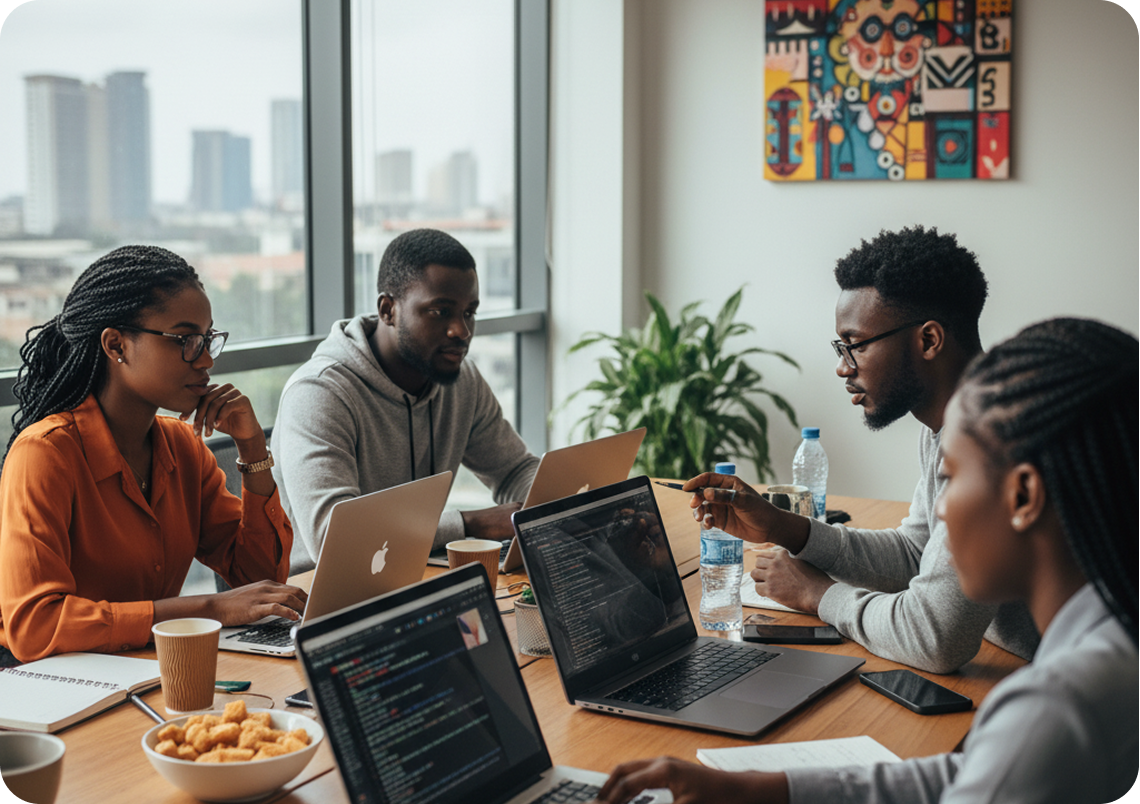 Students working on laptops