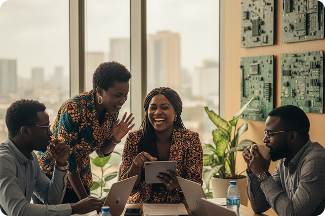 Industry professionals collaborating