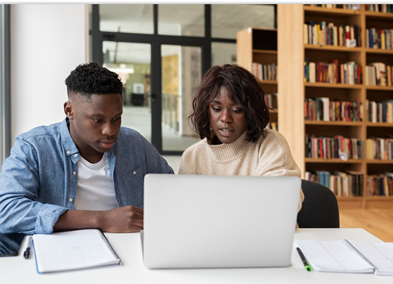 Students working together in a team